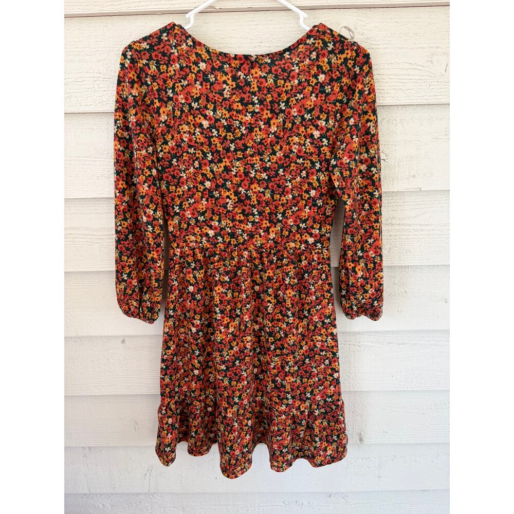 Gilli Floral Long Sleeve Mini Dress Size Small Fall Colors Boho - Picture 8 of 8